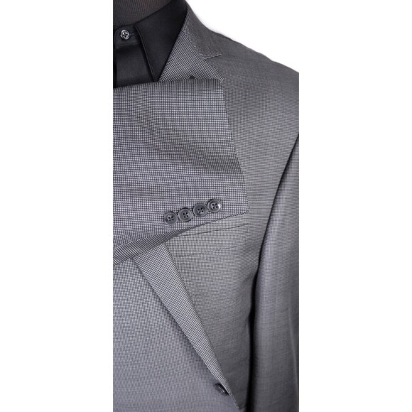 Calvin Klein Slim Men's Sport Coat Blazer Two Button Texture Gray Wool/Silk 52R - Picture 6 of 13